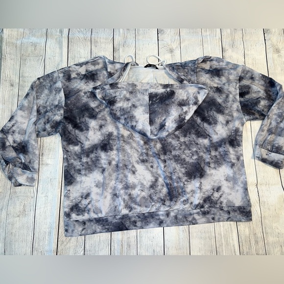 SHEIN 3XL Tie-Dye Hooded Sweatshirt with Criss Cross Drawstrings - Picture 3 of 4